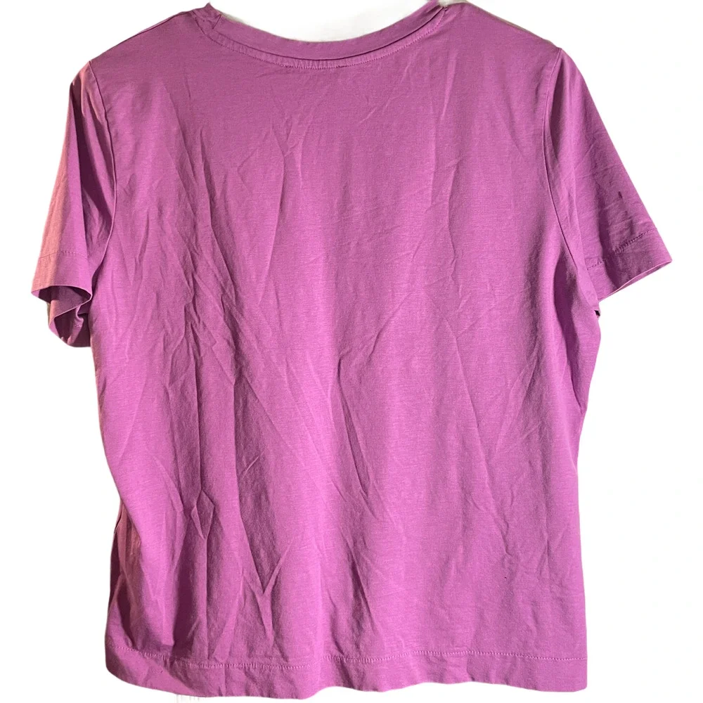 Zara Purple Basic Tee Short Sleeve Crew Neck Basic T Shirt Women's Size Medium - Picture 3 of 5